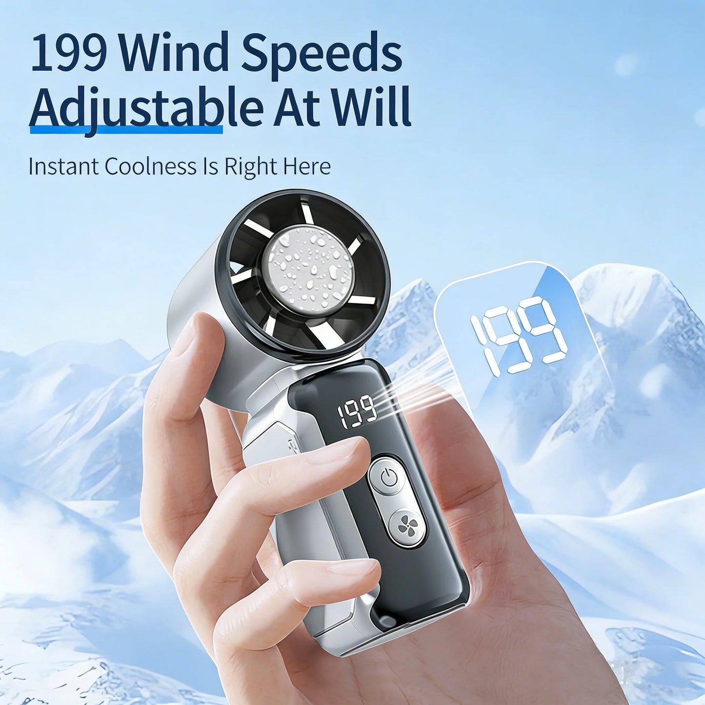 Portable Cooling Fan Mini Handheld Ultra Silent Fans USB Rechargeable 199 Adjustable Summer Travel Fans Outdoor Office Desktop