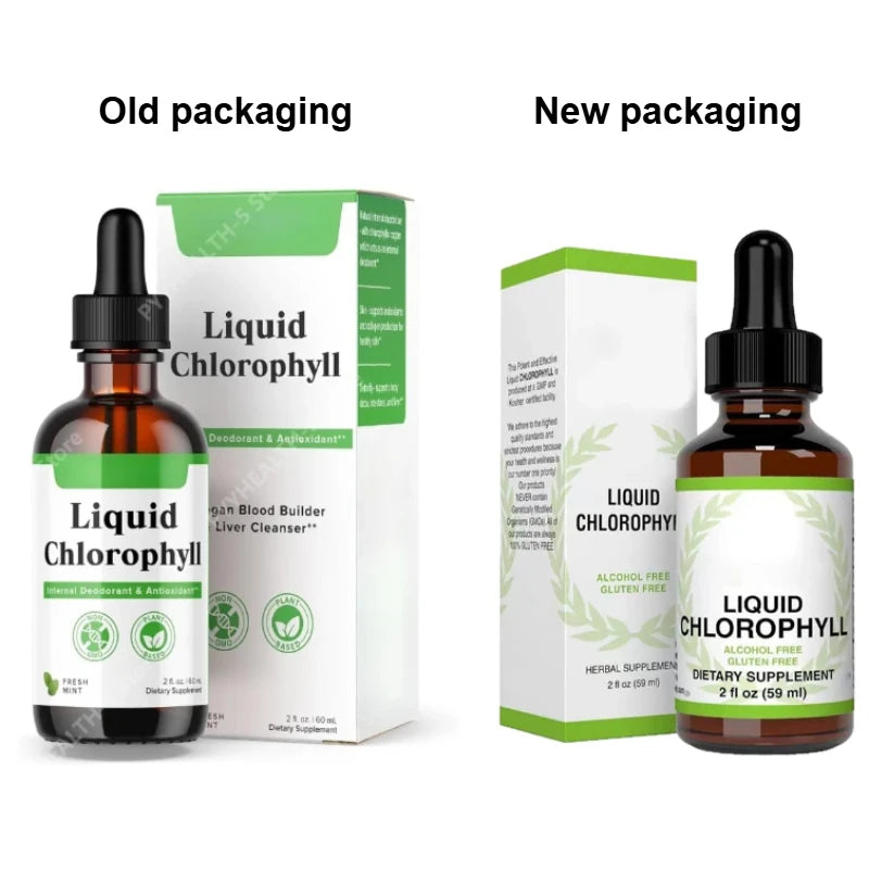 Liquid Chlorophyll Drops - Internal Deodorizer, Liver Detox, Immune Support, Promote Collagen for Hair & Skin, Stop Bad Breath